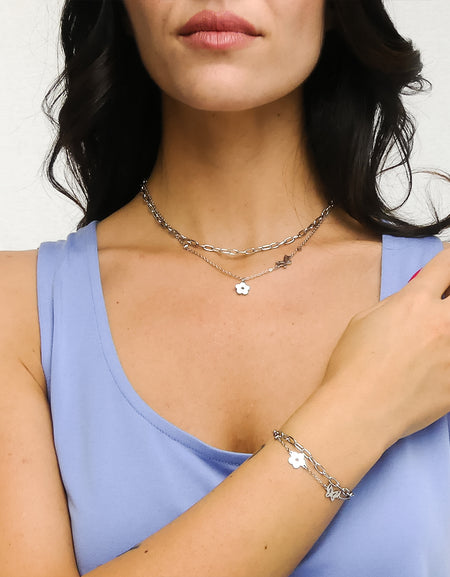 BOCCADAMO MYA Collana Doppio Filo Farfalla e Fiore