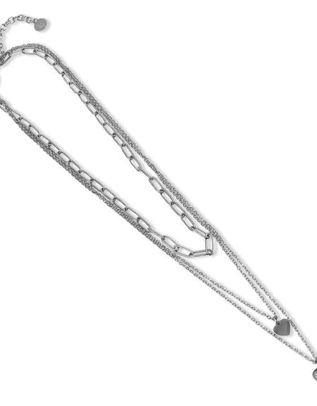 BOCCADAMO MYA Collana a tre fili Cuori Pendenti e Strass