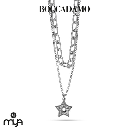 BOCCADAMO MYA Collana Doppio Filo con Stella Pendente e Strass