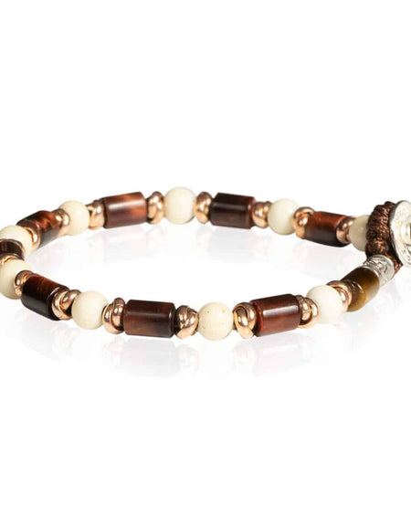 GERBA Bracciale Uomo Fashionable 05 Occhio di Tigre Rosso