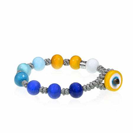 Bracciale Unisex CORFU GERBA JEWELS perle in vetro di murano e Argento 925