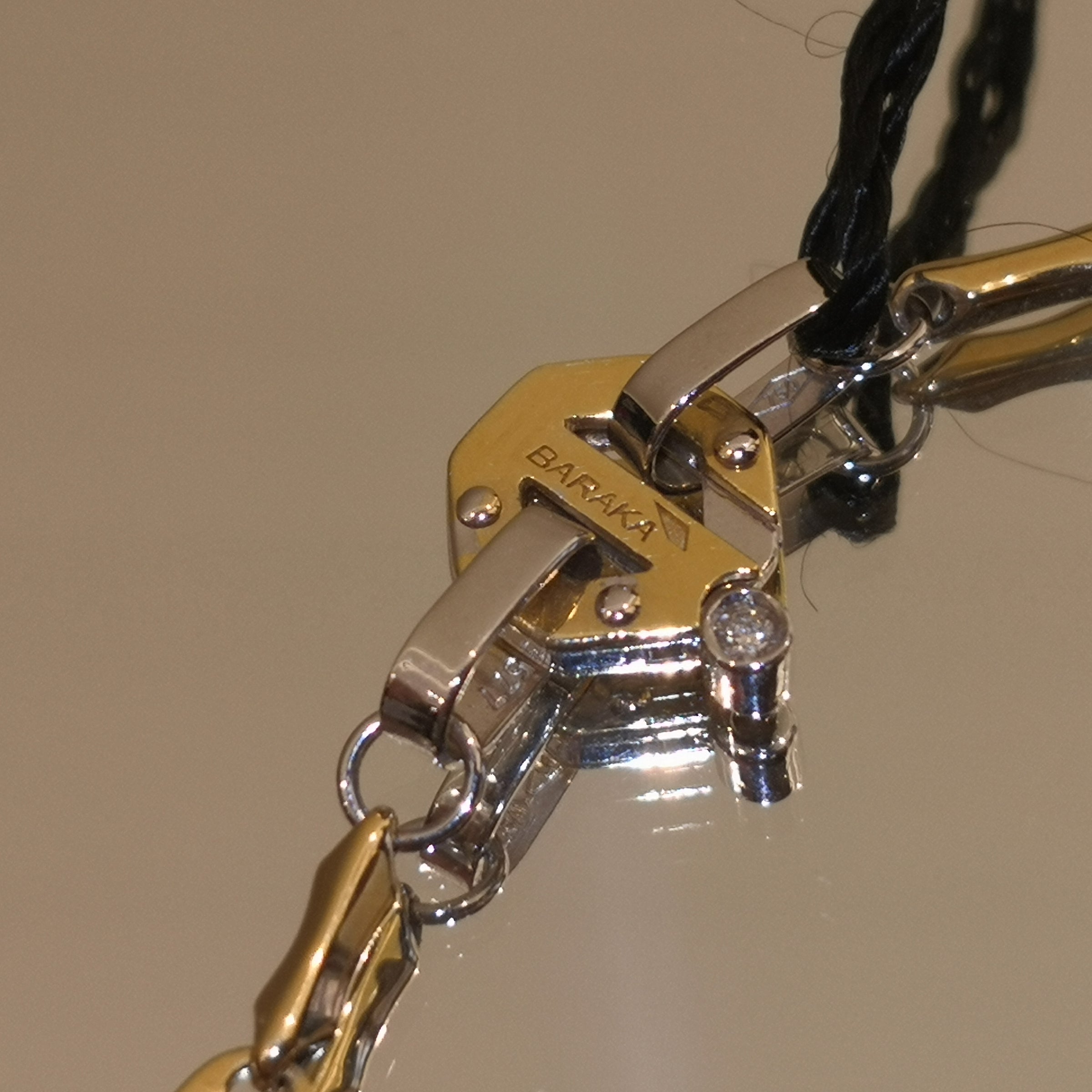 Bracciale Uomo BARAKÀ in Oro Giallo e Oro Bianco 18k con Diamante