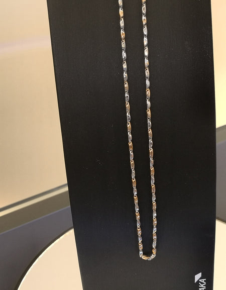 Girocollo Barakà Uomo Oro Rosa e Oro Bianco 18k con Diamante Bianco