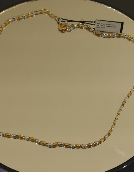 Girocollo Barakà Uomo Oro Rosa e Oro Bianco 18k con Diamante Bianco