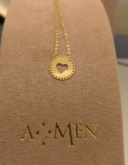 Collana Donna AMEN Oro 9kt Medaglia Cuore