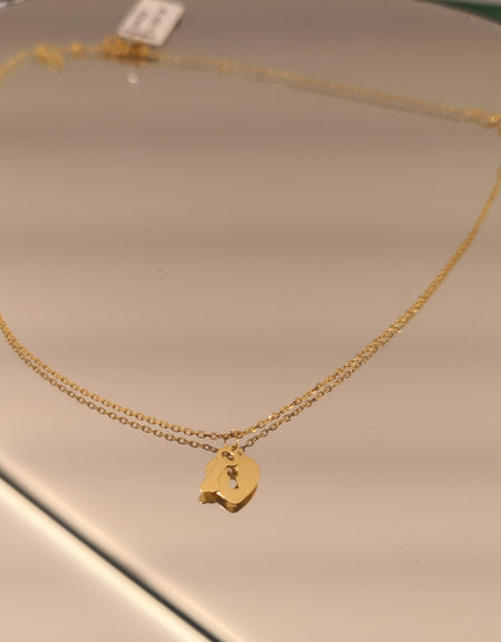 Collana Donna AMEN Oro 9kt Chiave del mio cuore, con Cuore e chiave