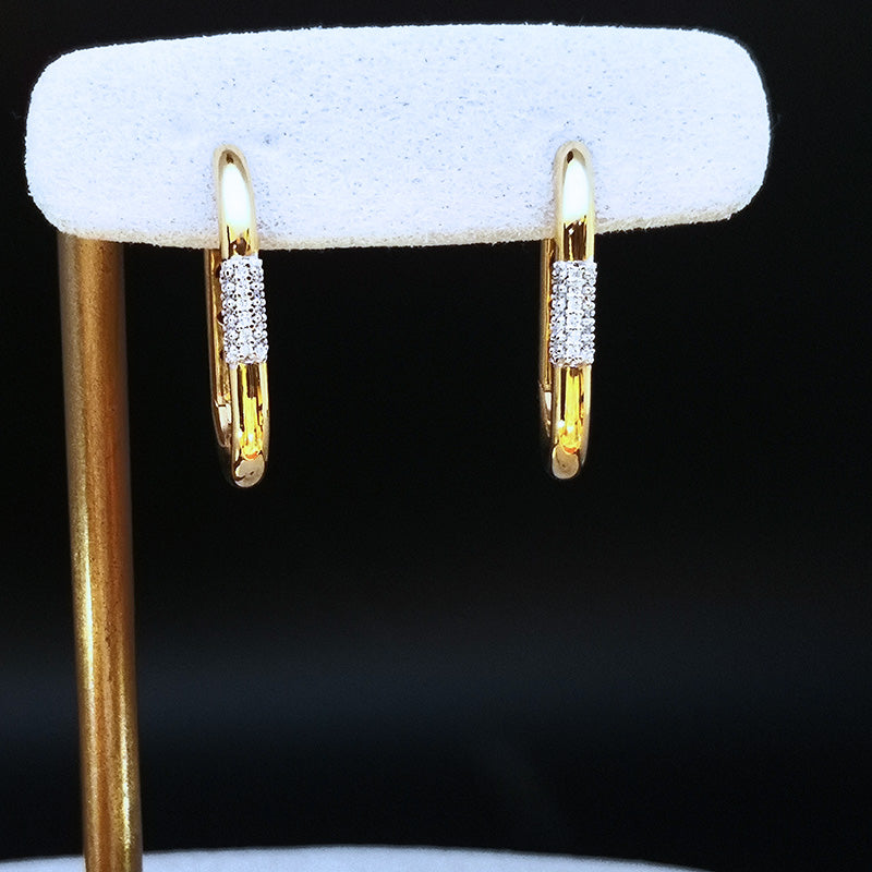 Orecchini Donna CHIMENTO Bamboo Pure in Oro Giallo e Diamanti