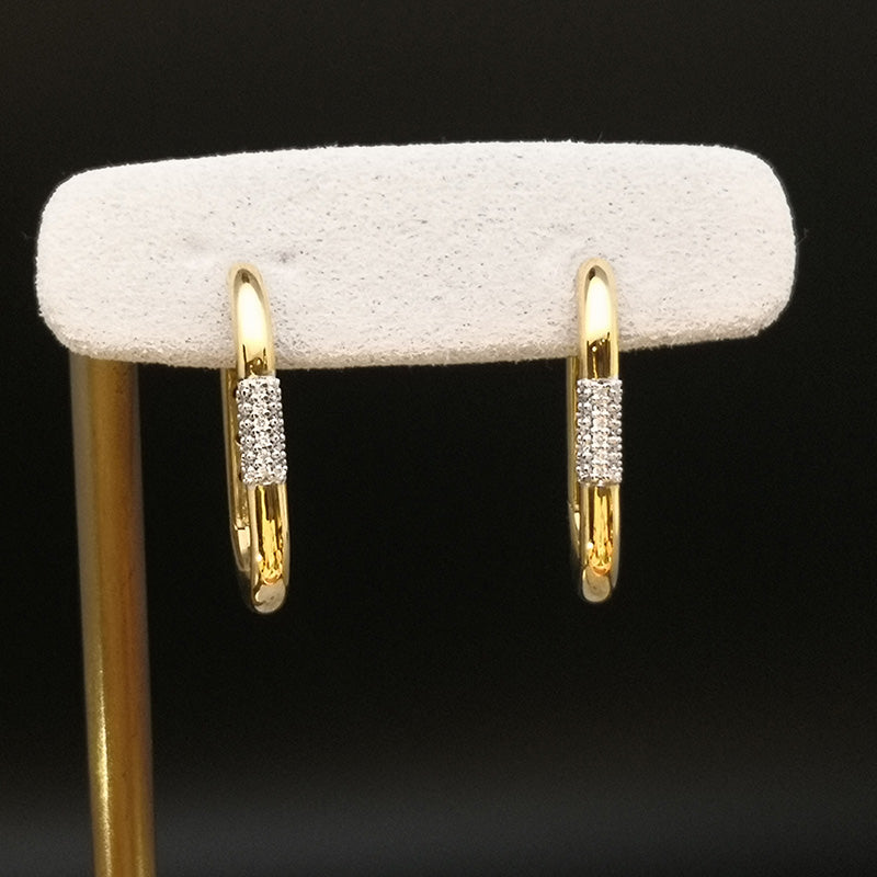 Orecchini Donna CHIMENTO Bamboo Pure in Oro Giallo e Diamanti