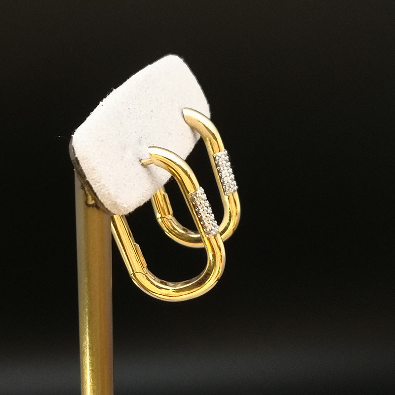 Orecchini Donna CHIMENTO Bamboo Pure in Oro Giallo e Diamanti