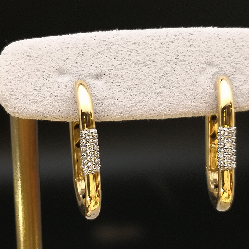 Orecchini Donna CHIMENTO Bamboo Pure in Oro Giallo e Diamanti