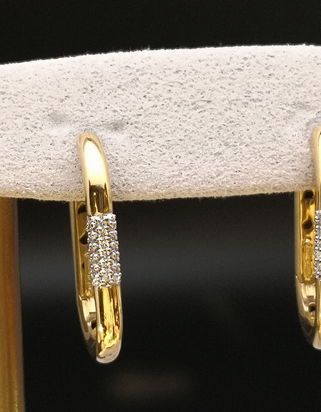 Orecchini Donna CHIMENTO Bamboo Pure in Oro Giallo 18kt e Diamanti