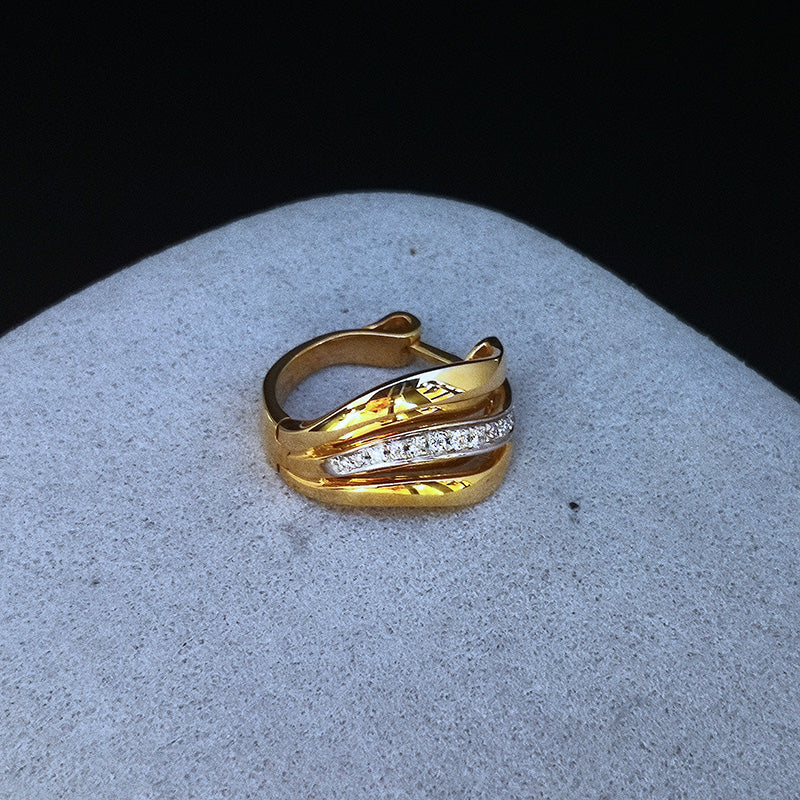 Orecchini Donna CHIMENTO STRETCH NUVOLA in Oro Giallo e Diamanti