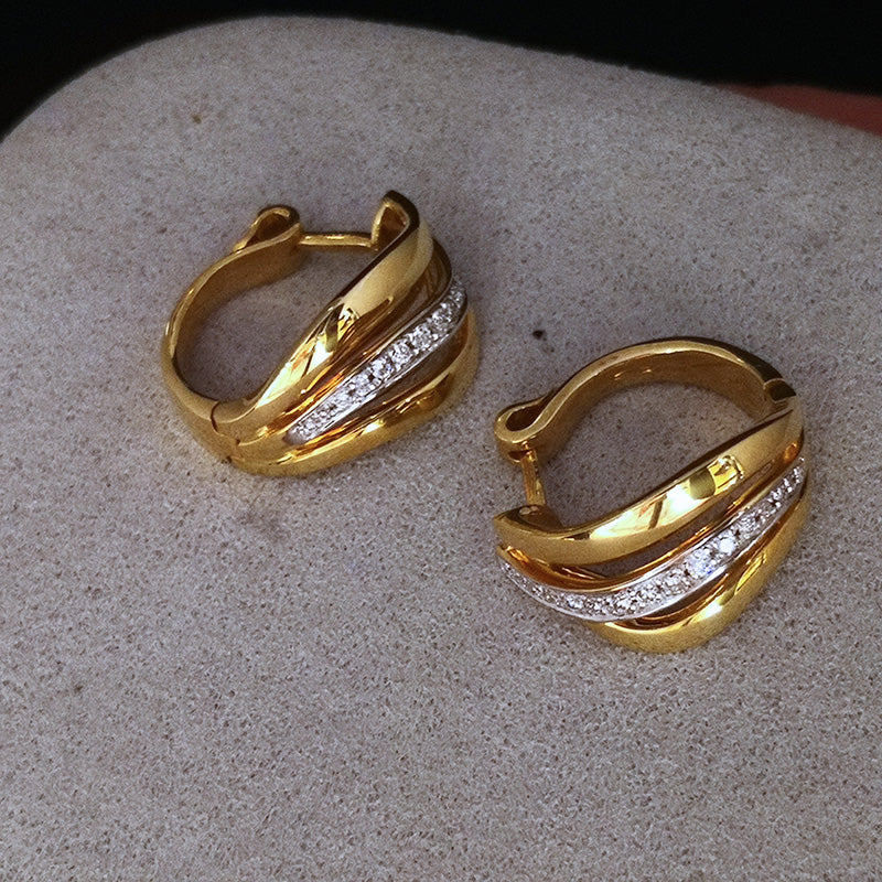 Orecchini Donna CHIMENTO STRETCH NUVOLA in Oro Giallo e Diamanti
