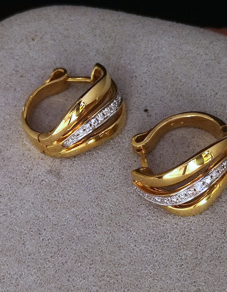 Orecchini Donna CHIMENTO STRETCH NUVOLA in Oro Giallo 18kt e Diamanti