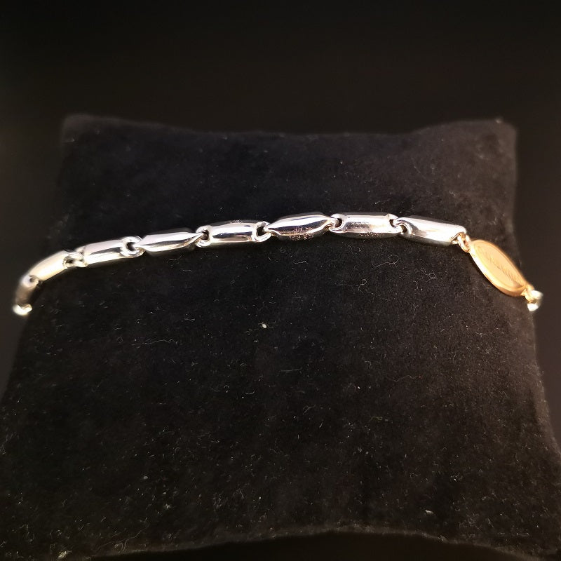 Bracciale CHIMENTO in Argento 925 con piastra placcata in Oro rosa 18kt e Zaffiro Blu