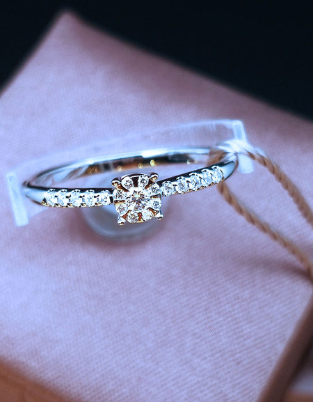 Anello Donna SALVINI Solitario in Oro Bianco e Diamanti Daphne