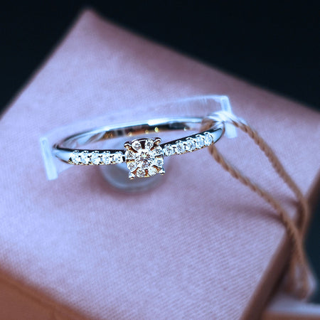 Anello Donna SALVINI Solitario in Oro Bianco e Diamanti Daphne