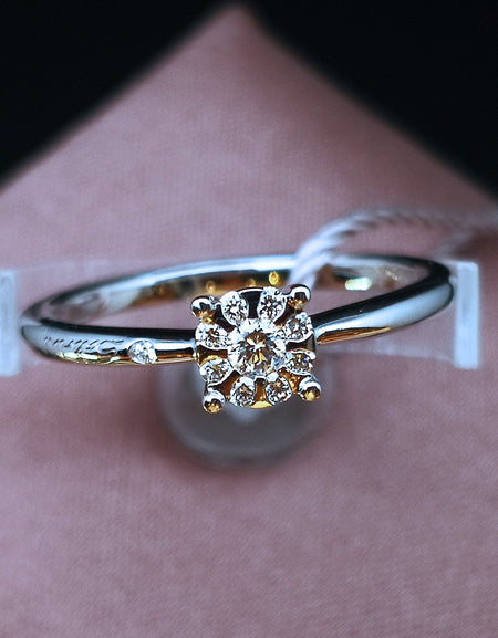 Anello Donna SALVINI Solitario in Oro Bianco e Diamanti Daphne 0.12CT