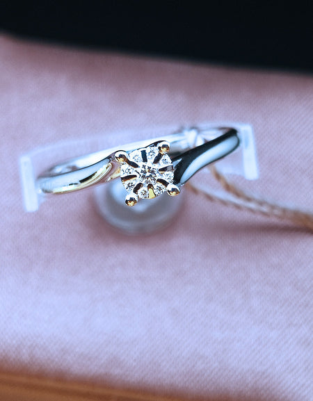 Anello Donna SALVINI Collezione DAPHNE in Oro Bianco e Diamanti 0.06ct