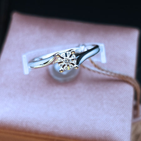 Anello Donna SALVINI Collezione DAPHNE in Oro Bianco e Diamanti 0.06ct