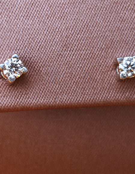 Orecchini Donna SALVINI Punto Luce Battito in Oro Bianco e Rosa 18kt Diamante 0.36CT