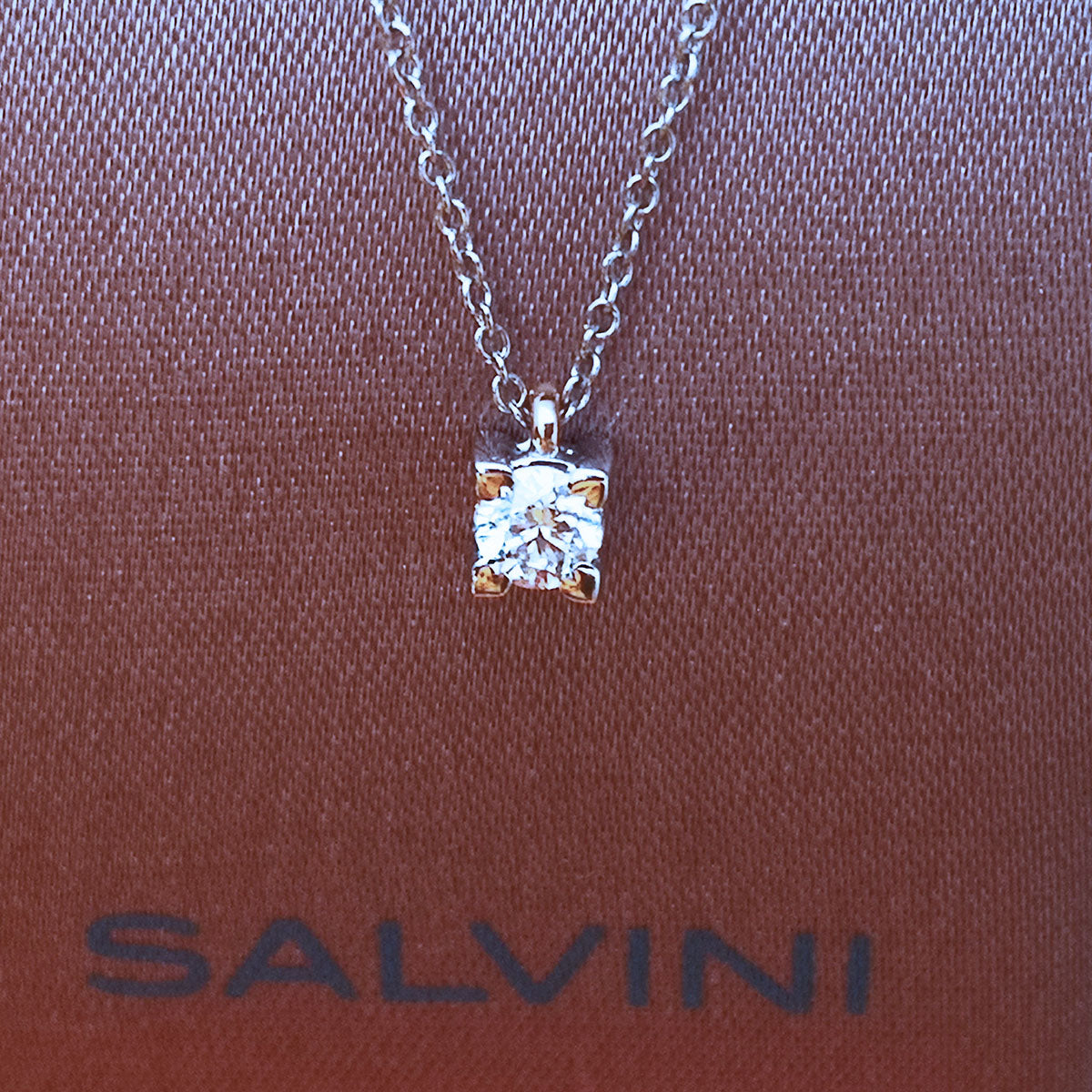 Collana Donna SALVINI Battito Punto Luce Diamante in Oro Bianco e Rosa 18kt