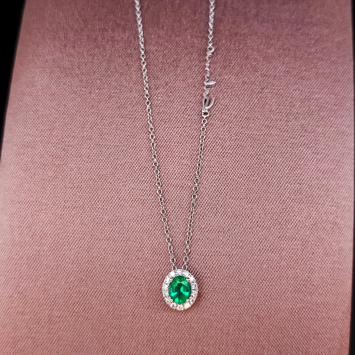 Collana Donna SALVINI DORA in Oro Bianco 18kt Smeraldo e Diamanti