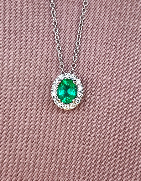 Collana Donna SALVINI DORA in Oro Bianco 18kt Smeraldo e Diamanti