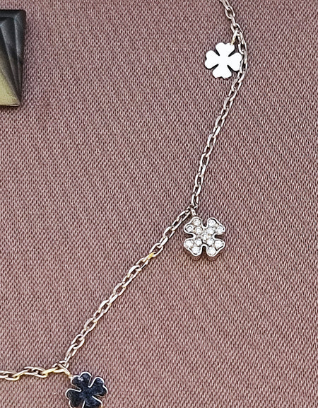 Bracciale Donna SALVINI Be Happy Quadrifoglio in Oro Bianco 9kt e Diamanti