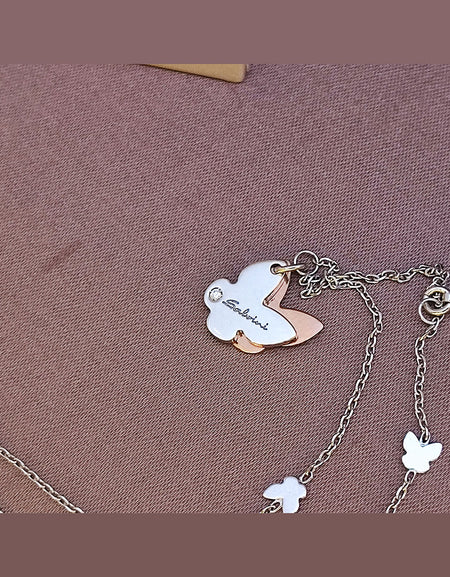 Bracciale Donna SALVINI Minimal POP Farfalle in Oro bianco e rosa 9kt con Diamante