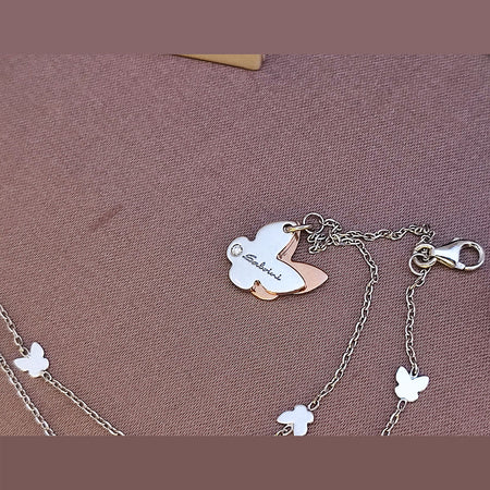 Bracciale Donna SALVINI Minimal POP Farfalle in Oro bianco e rosa 9kt con Diamante