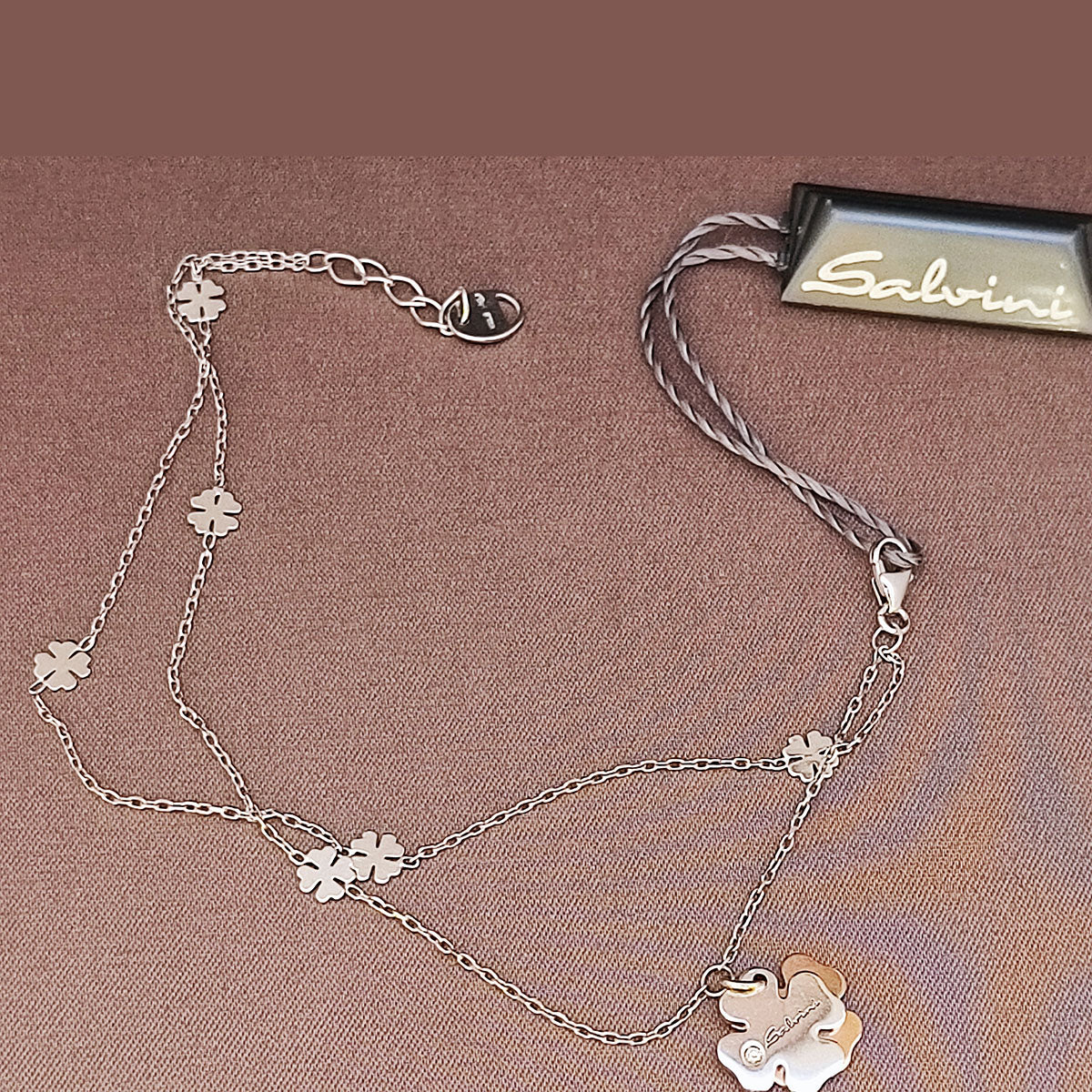 Bracciale donna Salvini Minimal POP in Oro bianco e rosa 9kt con Diamante