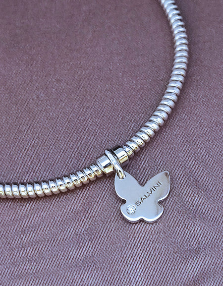 Bracciale rigido Donna SALVINI Minimal POP Farfalla in Oro Bianco 9kt