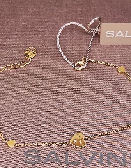 Bracciale Donna SALVINI I Segni Cuori in Oro Giallo 9kt e Diamante