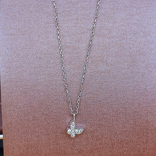 Yumilok Collana Donna Con Ciondolo Farfalla In Argento 925 – Con Zirconi E Opale, Catena 40+5 Cm, Gioiello Elegante, Regalo - 5
