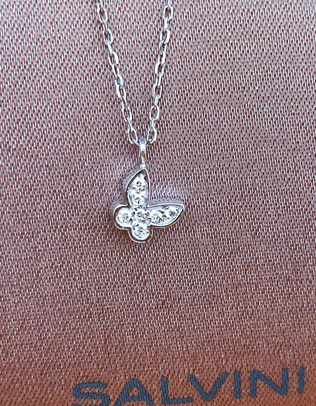 Collana Donna SALVINI Be Happy! Farfalla in Oro Bianco e Diamanti