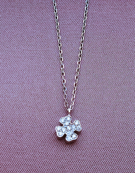 Collana Donna SALVINI Be Happy Quadrifoglio in Oro Bianco 9kt e Diamanti