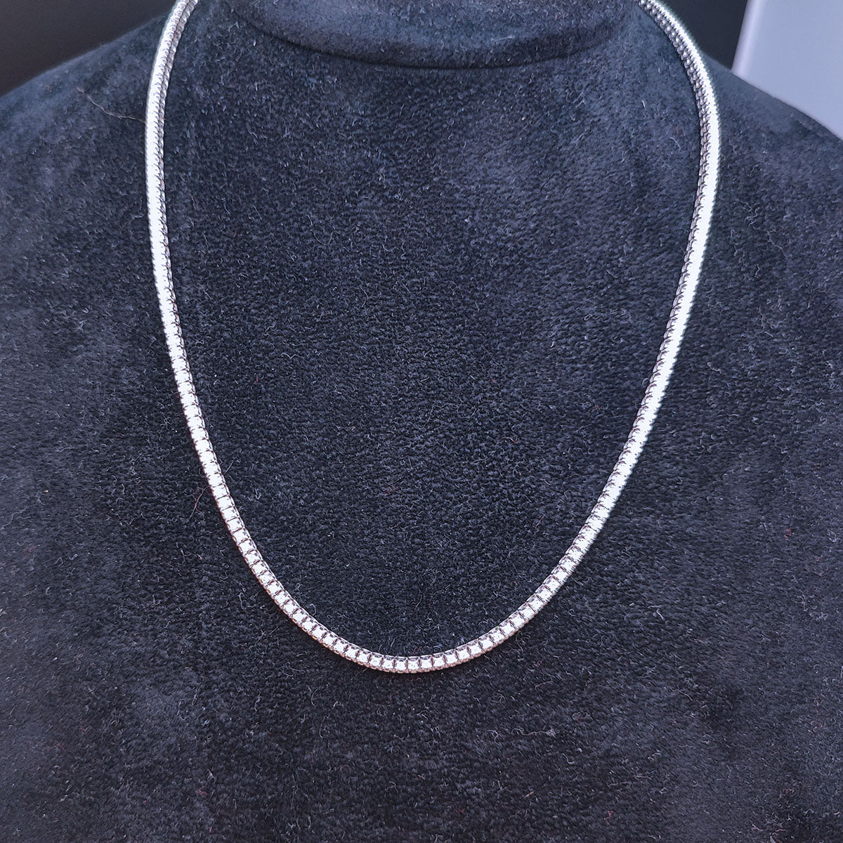 Collana Donna SALVINI Battito Tennis in Oro Bianco 18kt e Diamanti 1,8 ct