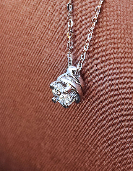 Collana donna SALVINI Battito in Oro bianco e Punto luce Diamante naturale 0.21ct