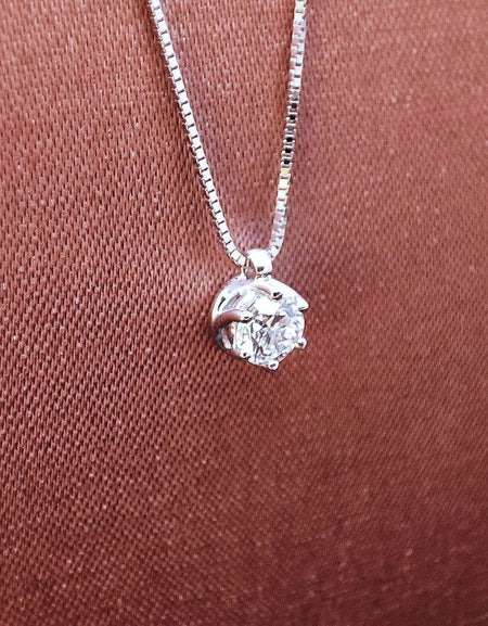 Collana donna SALVINI Lavinia in Oro bianco 18kt con punto luce Diamante 0.30ct