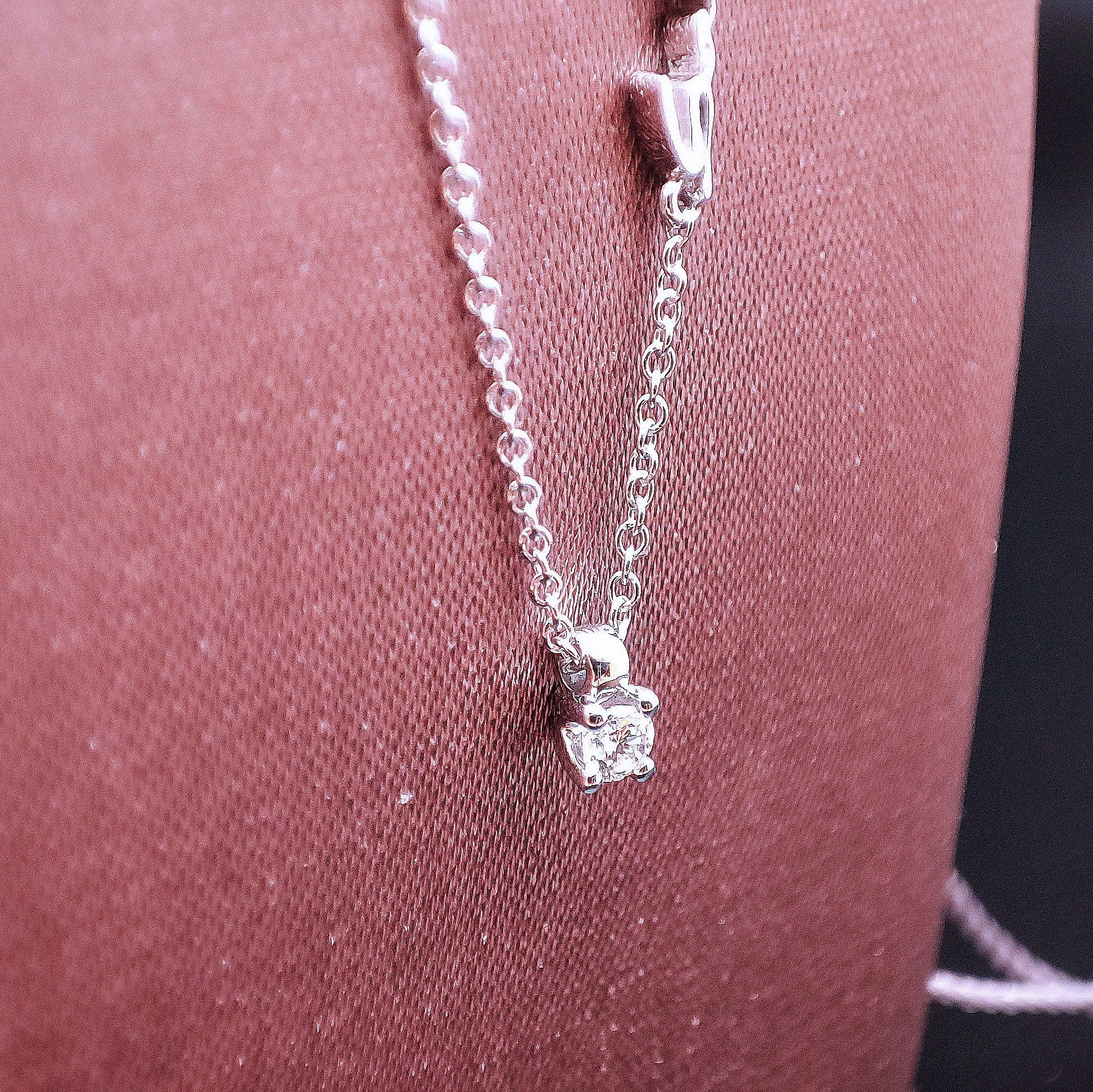 Collana donna SALVINI Tendresse in Oro bianco con punto luce Diamante 0.07ct
