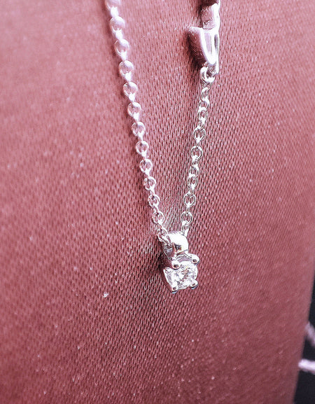 Collana donna SALVINI Tendresse in Oro bianco con punto luce Diamante 0.07ct