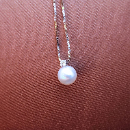 Collana donna SALVINI Perle in Oro bianco 18kt maglia Veneziana e Perla 7.5\7.75 mm