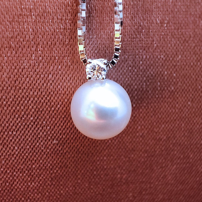 Collana donna SALVINI Perle in Oro bianco 18kt maglia Veneziana e Perla 7.5\7.75 mm