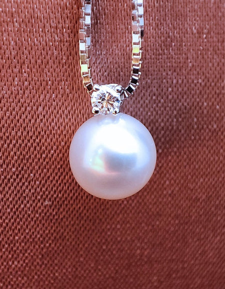 Collana donna SALVINI Perle in Oro bianco 18kt maglia Veneziana e Perla 7.5\7.75 mm