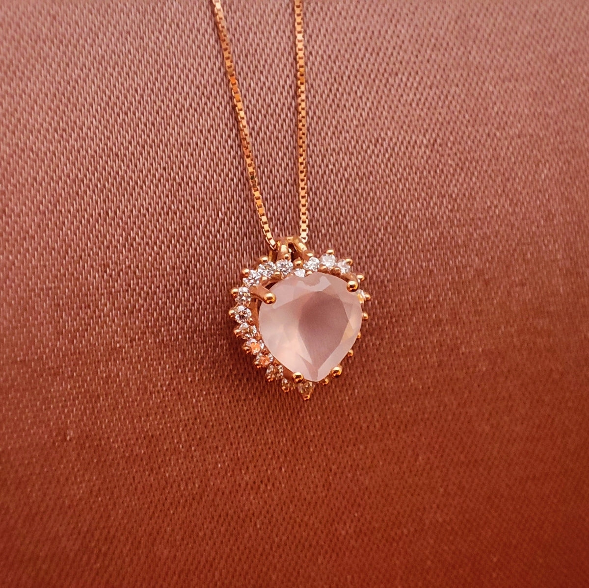 Collana donna SALVINI Sorrento in Oro rosa e Diamanti, Quarzo rosa
