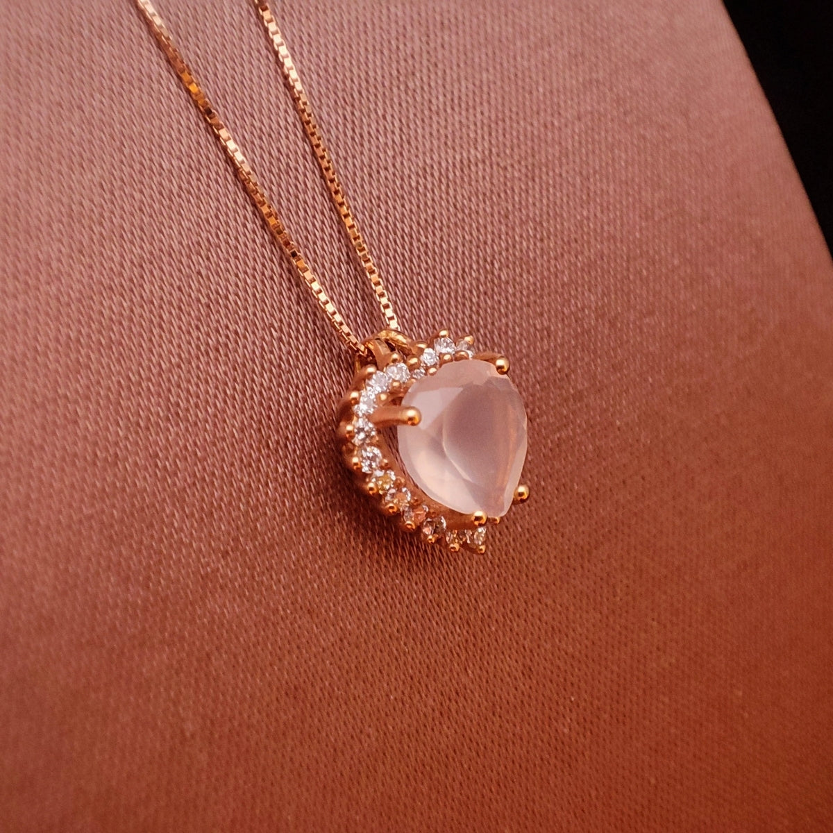 Collana donna SALVINI Sorrento in Oro rosa e Diamanti, Quarzo rosa