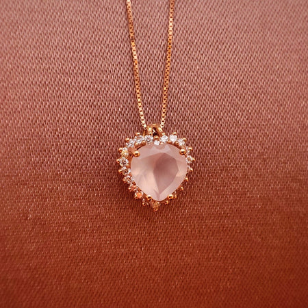 Collana donna SALVINI Sorrento in Oro rosa e Diamanti, Quarzo rosa