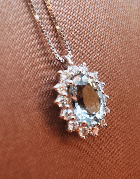 Collana Donna SALVINI Capri in Oro bianco 18kt Diamanti e Acquamarina