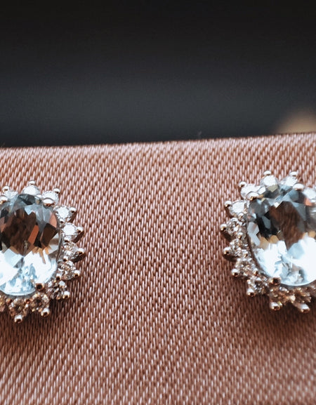 Orecchini Donna SALVINI Capri in Oro bianco 18kt con Diamanti e Acquamarina